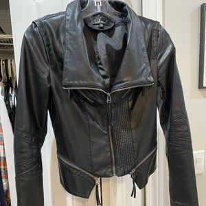 Black Vegan Leather Jacket Size XS